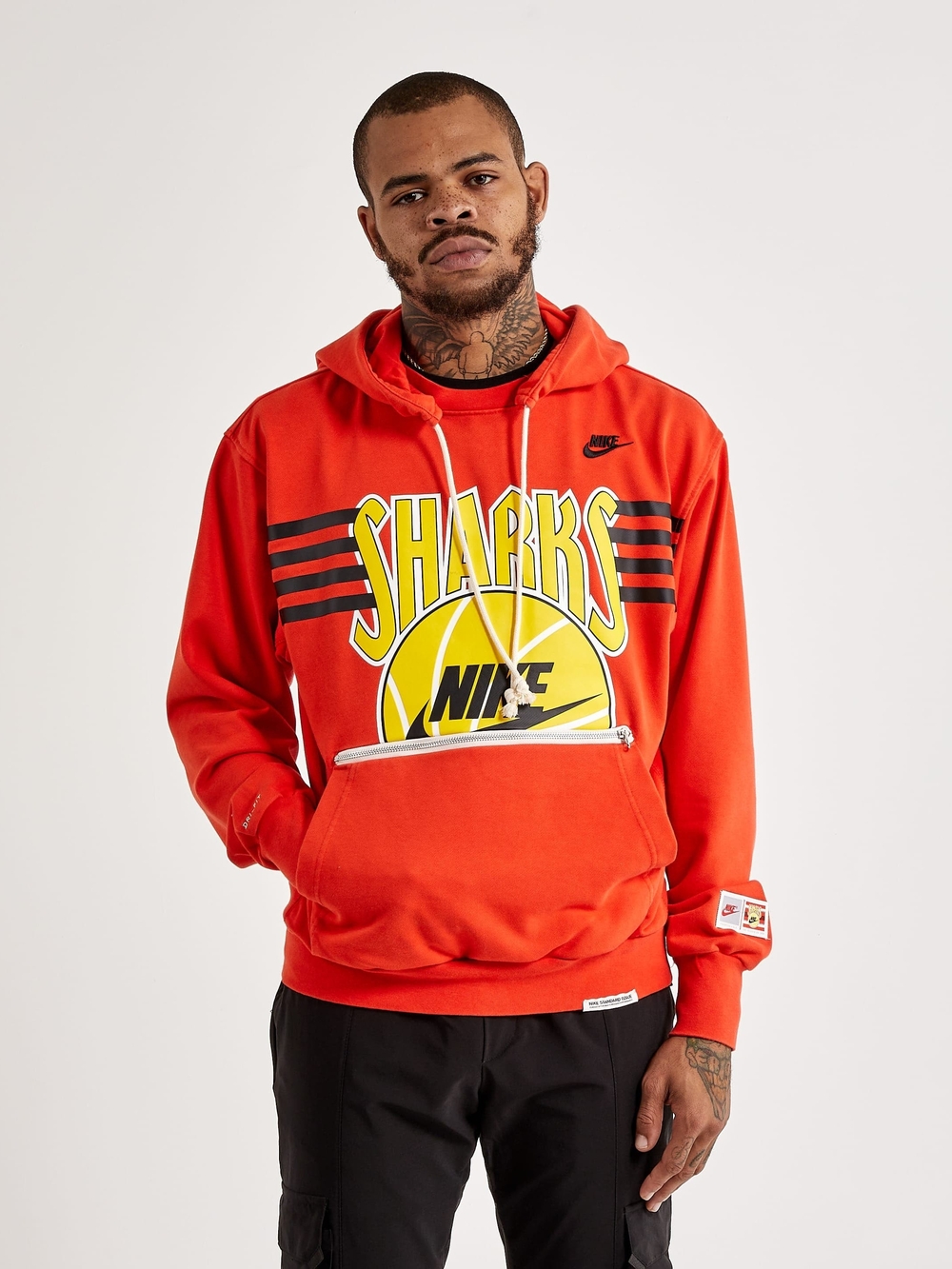Nike Men’s Orange 'Sharks' Graphic Hoodie